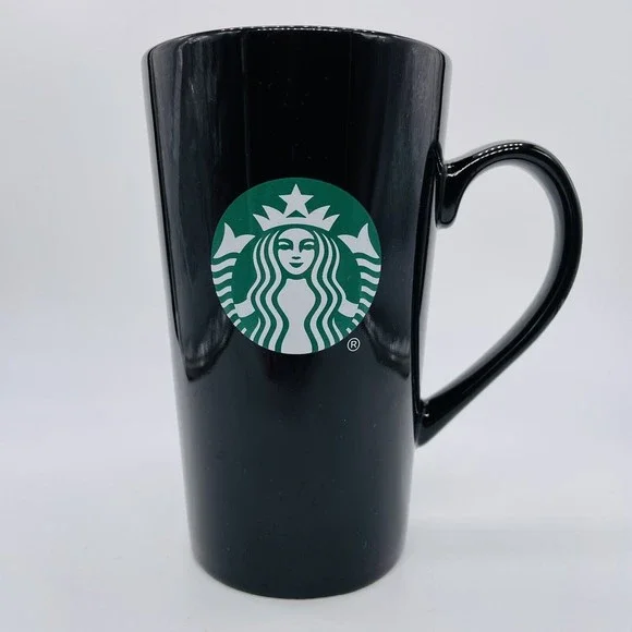 Starbucks | Dining | Starbucks Black Green White Mermaid Logo Tall Coffee Mug  Cup No Lid 4oz Mint | Poshmark